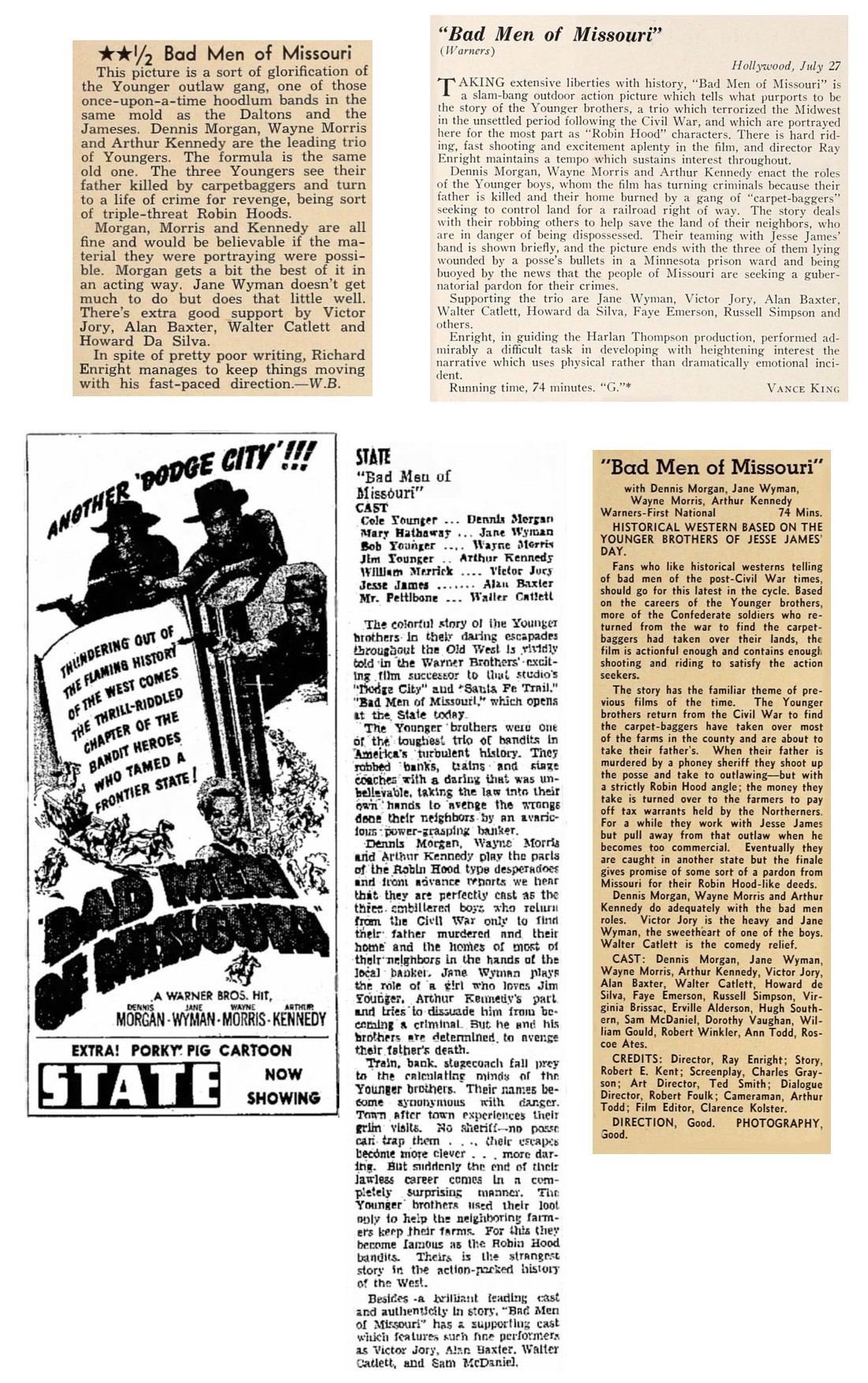 Bad Men of Missouri film reviews cinema ad Bad Men of Missouri film reviews cinema ad