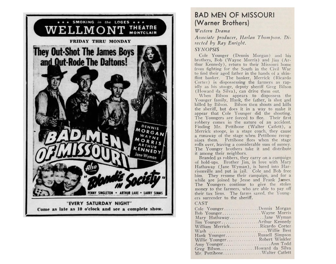 Bad Men of Missouri film review cinema ad Bad Men of Missouri film review cinema ad