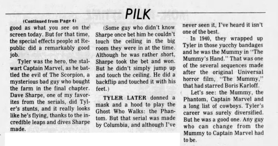 Adventures of Captain Marvel Shazam It's Tom Tyler