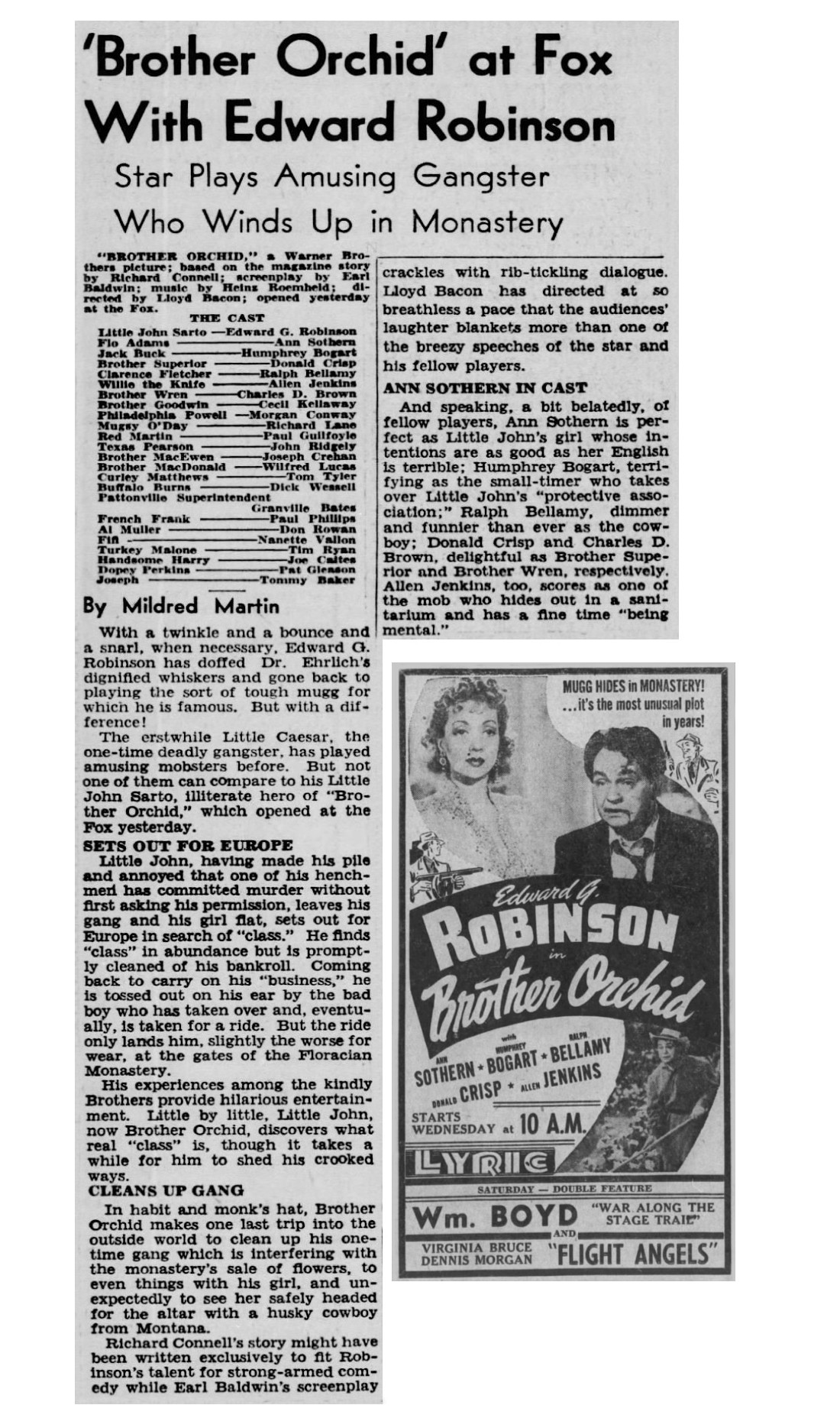 Brother Orchid film review cinema ad