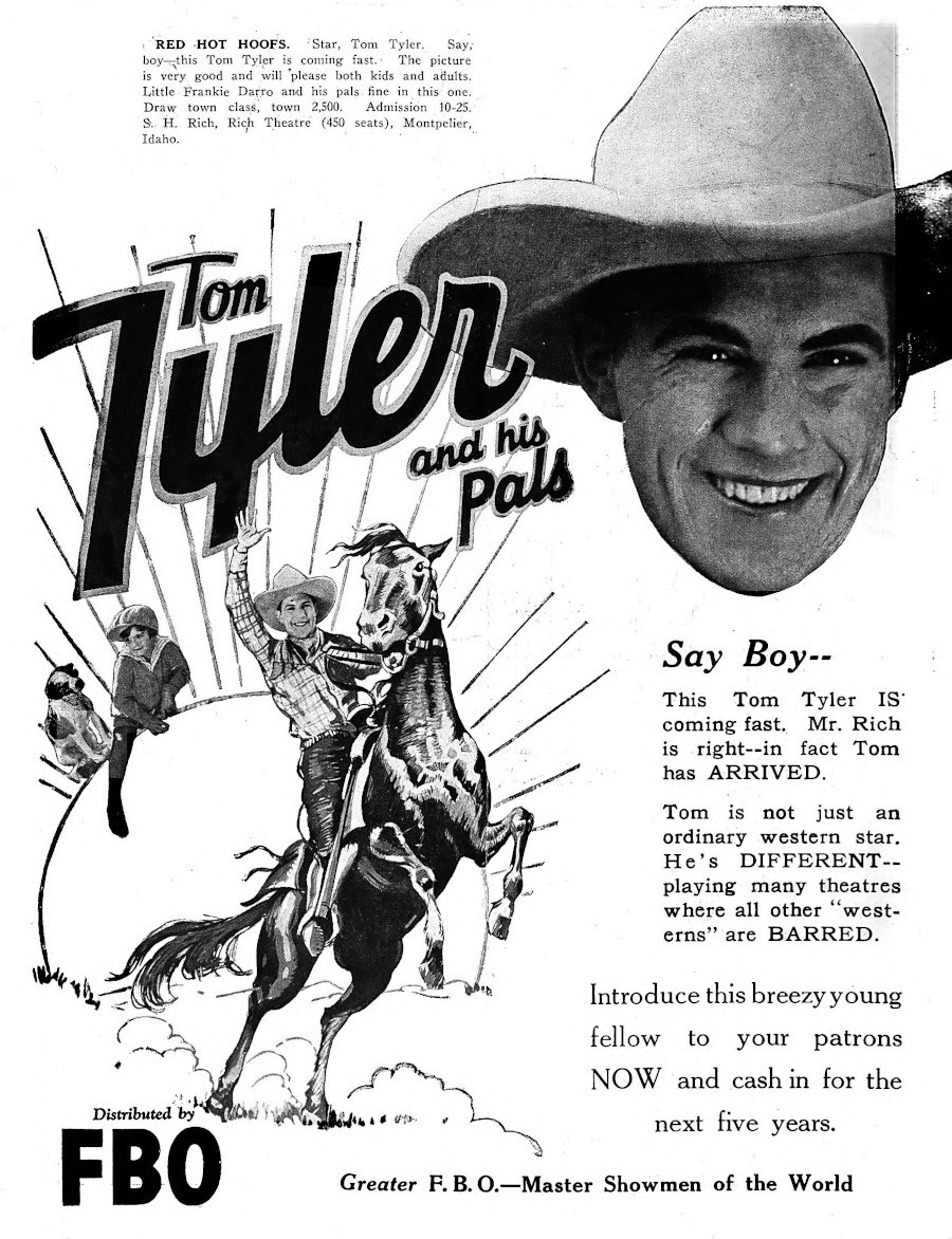 Tom Tyler Canadian Moving Picture Digest April 23 1927 full page ad