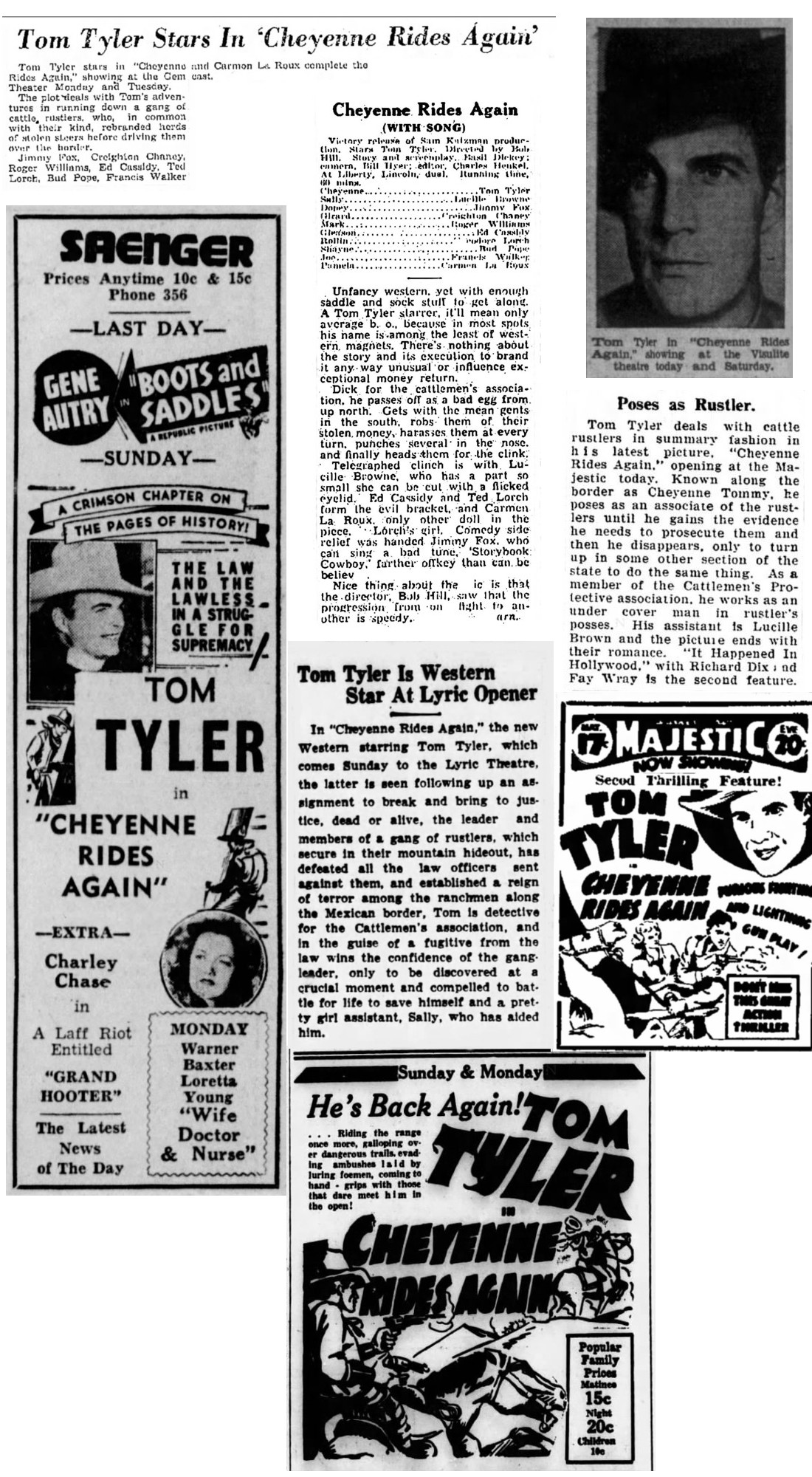 Cheyenne Rides Again film reviews cinema ads