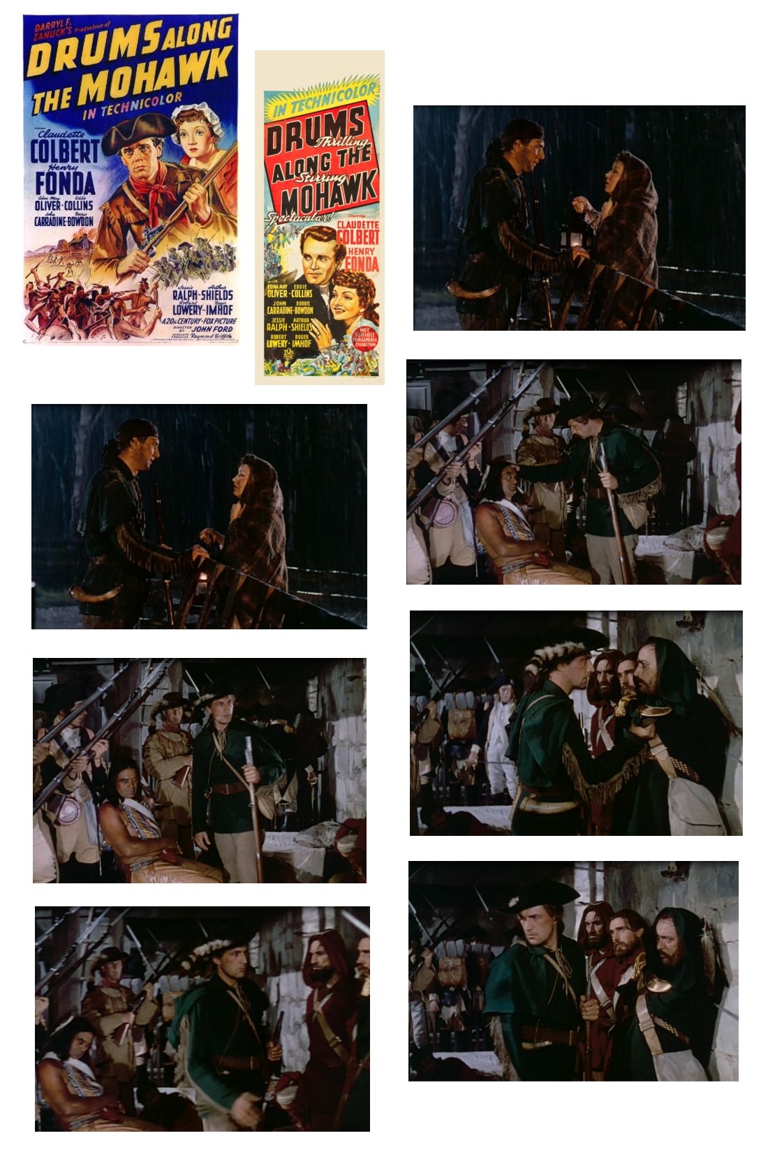 Drums Along the Mohawk one sheet insert screencaps