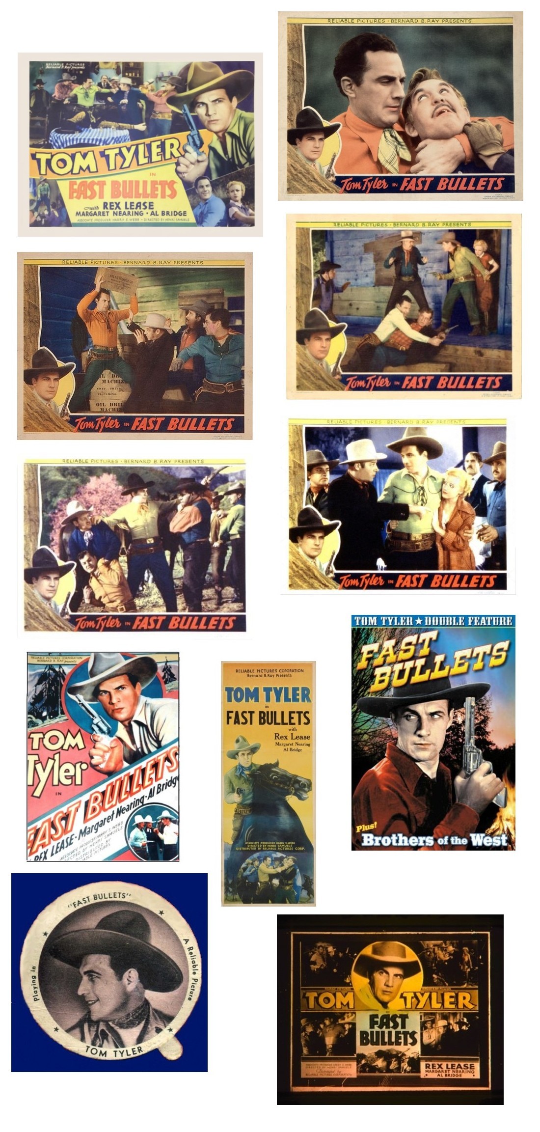 Fast Bullets lantern slide lobby cards one sheets insert Dixie cup lid