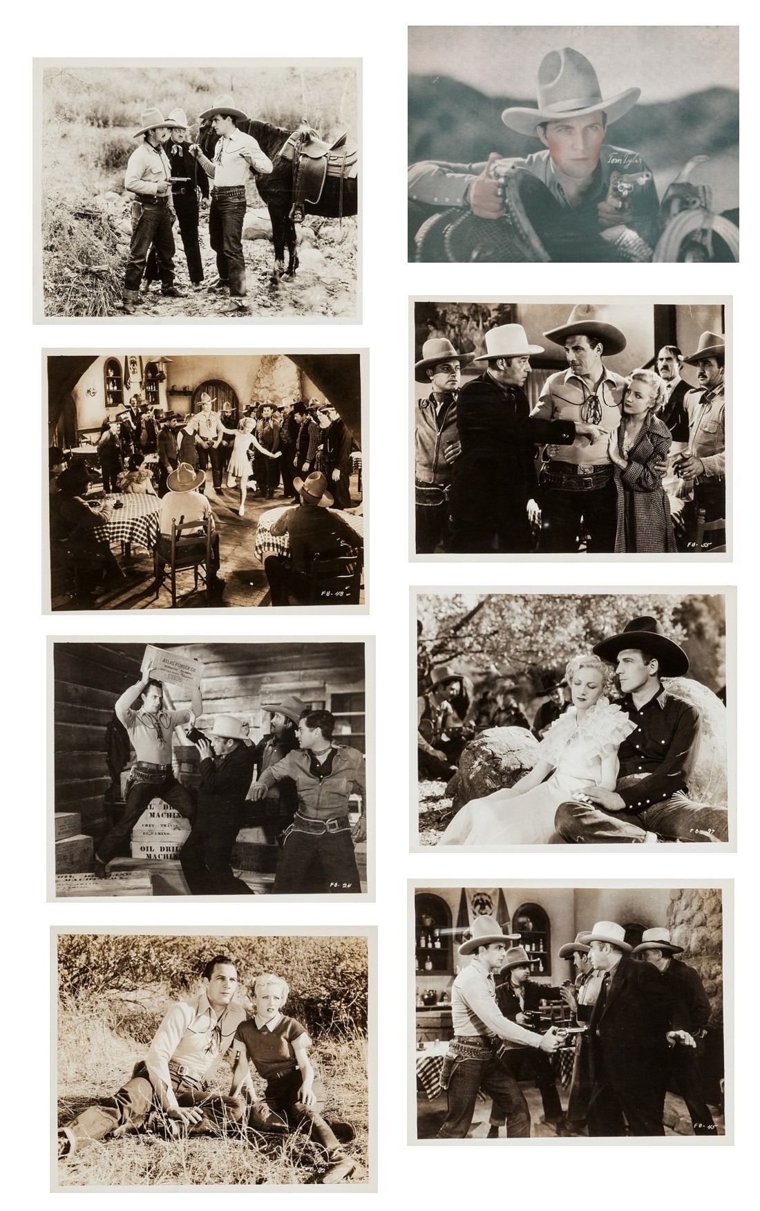 Fast Bullets hand-colored card film stills
