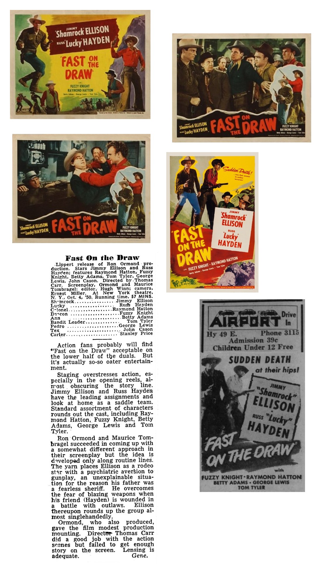 Fast on the Draw lobby cards one sheet cinema ad film review