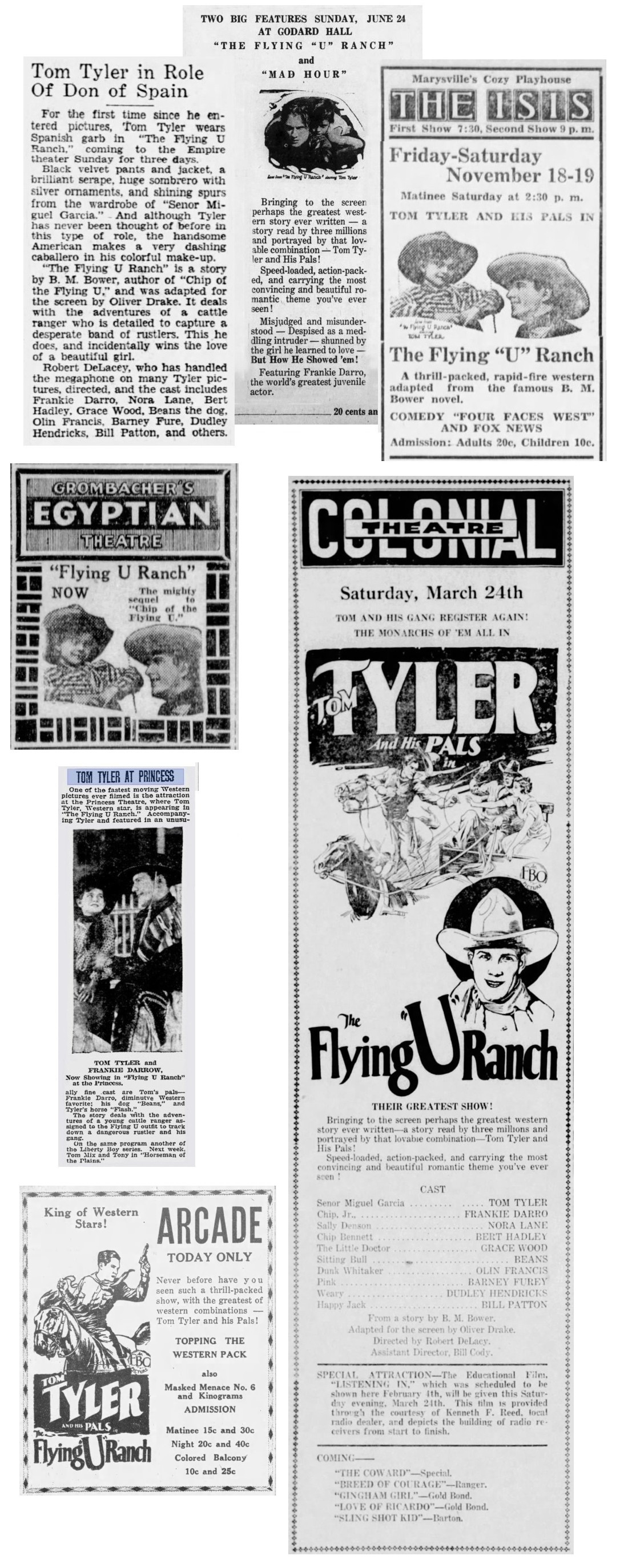 Flying U Ranch cinema ads film reviews cinema release notes