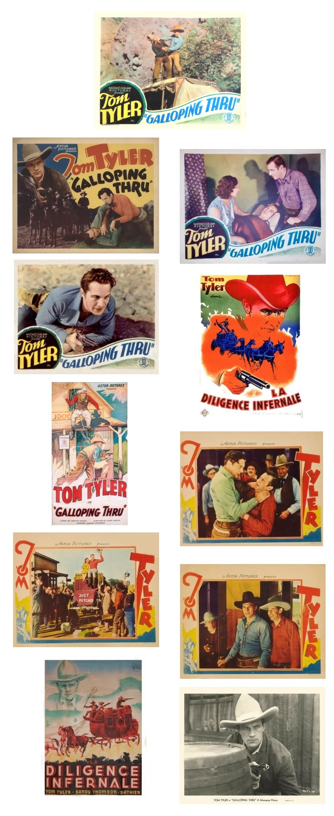 Galloping Thru lobby cards France one sheets three sheet