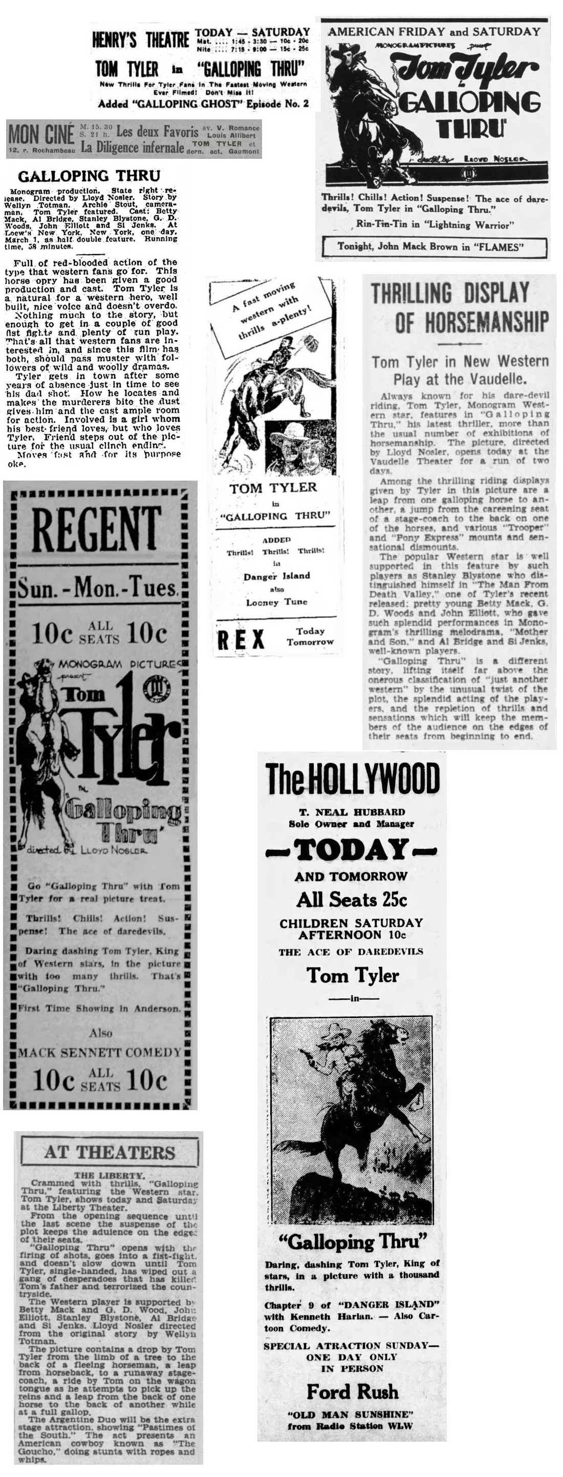 Galloping Thru cinema ads film reviews