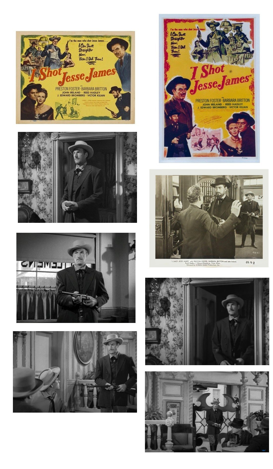 I Shot Jesse James one sheet lobby card film stills I Shot Jesse James one sheet lobby card film stills