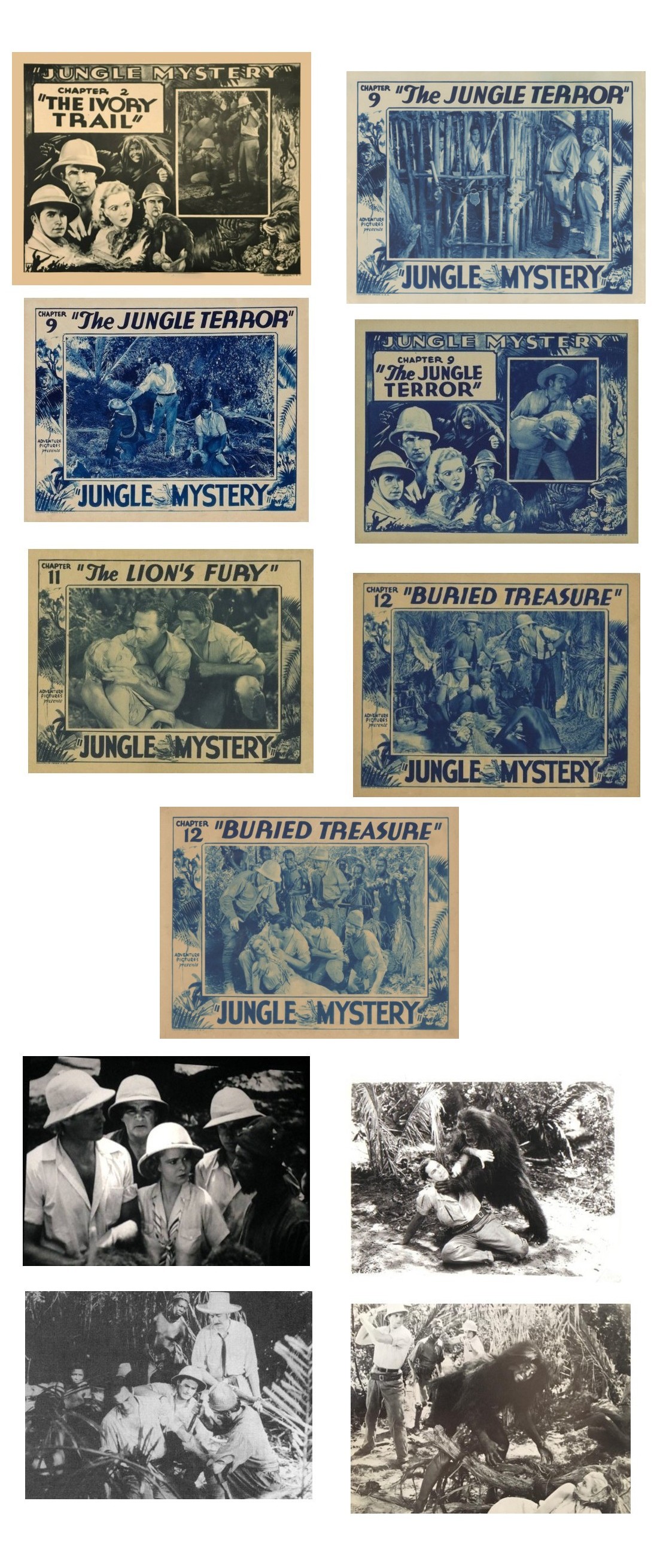 Jungle Mystery lobby cards film stills Jungle Mystery lobby cards film stills