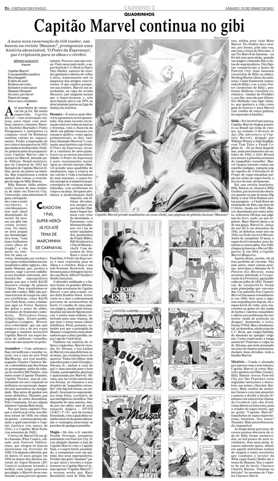 Adventures of Captain Marvel article Brazil