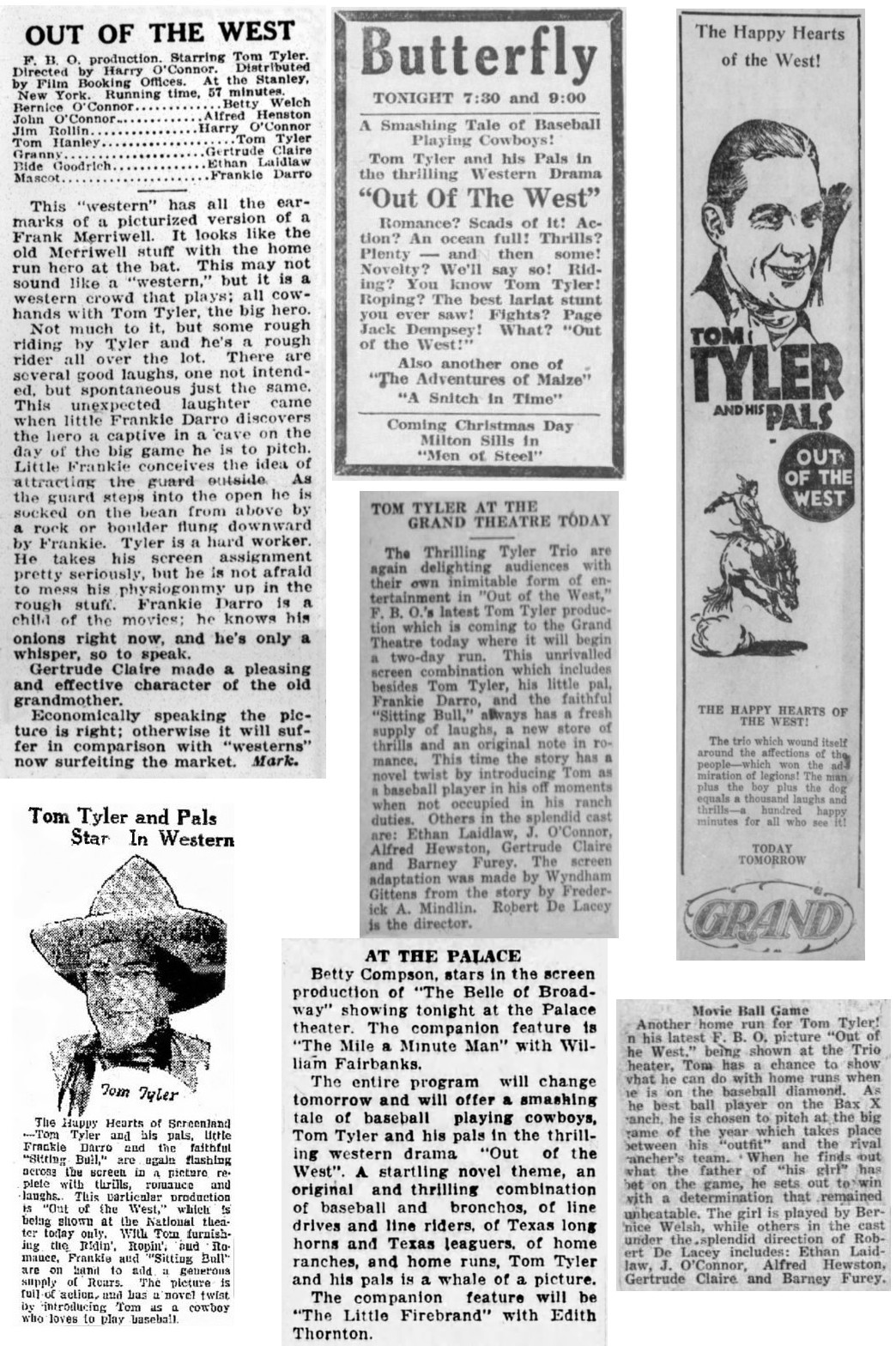 Out of the West cinema ad film reviews promo items