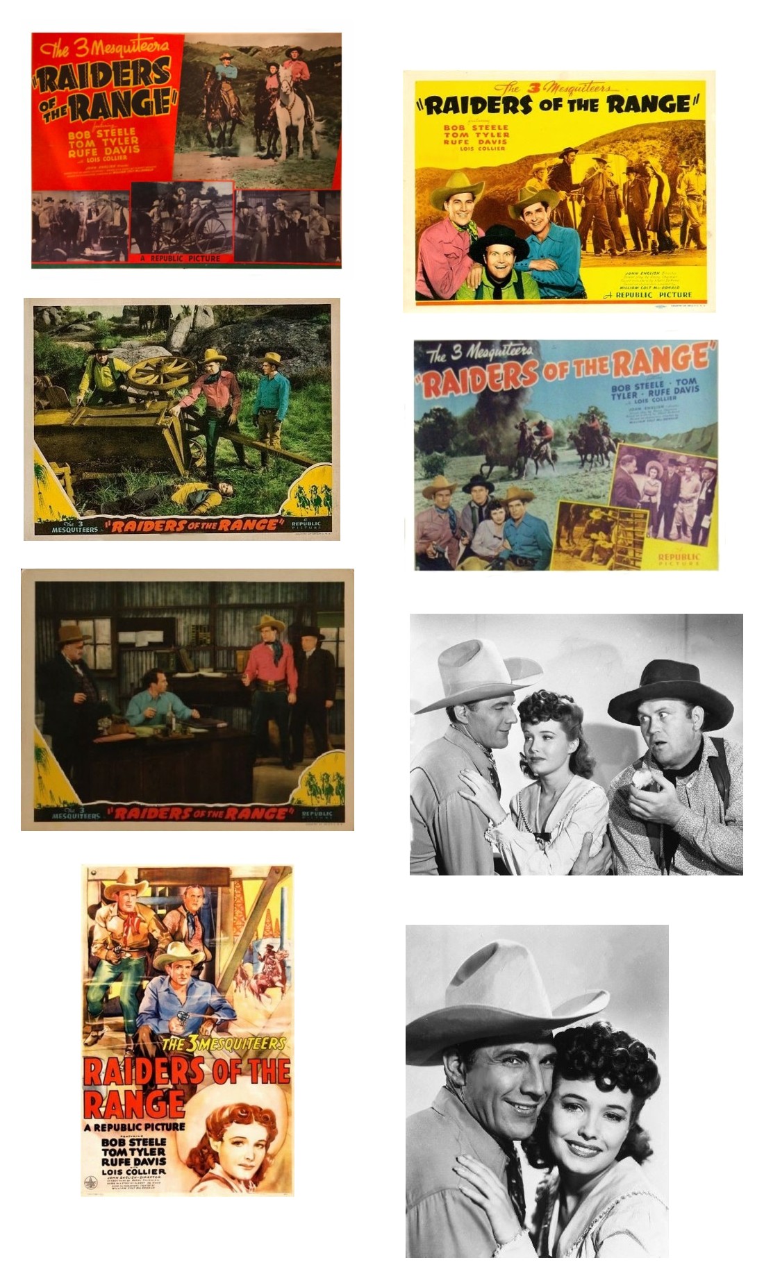 Raiders of the Range half sheet one sheet lobby cards film stills