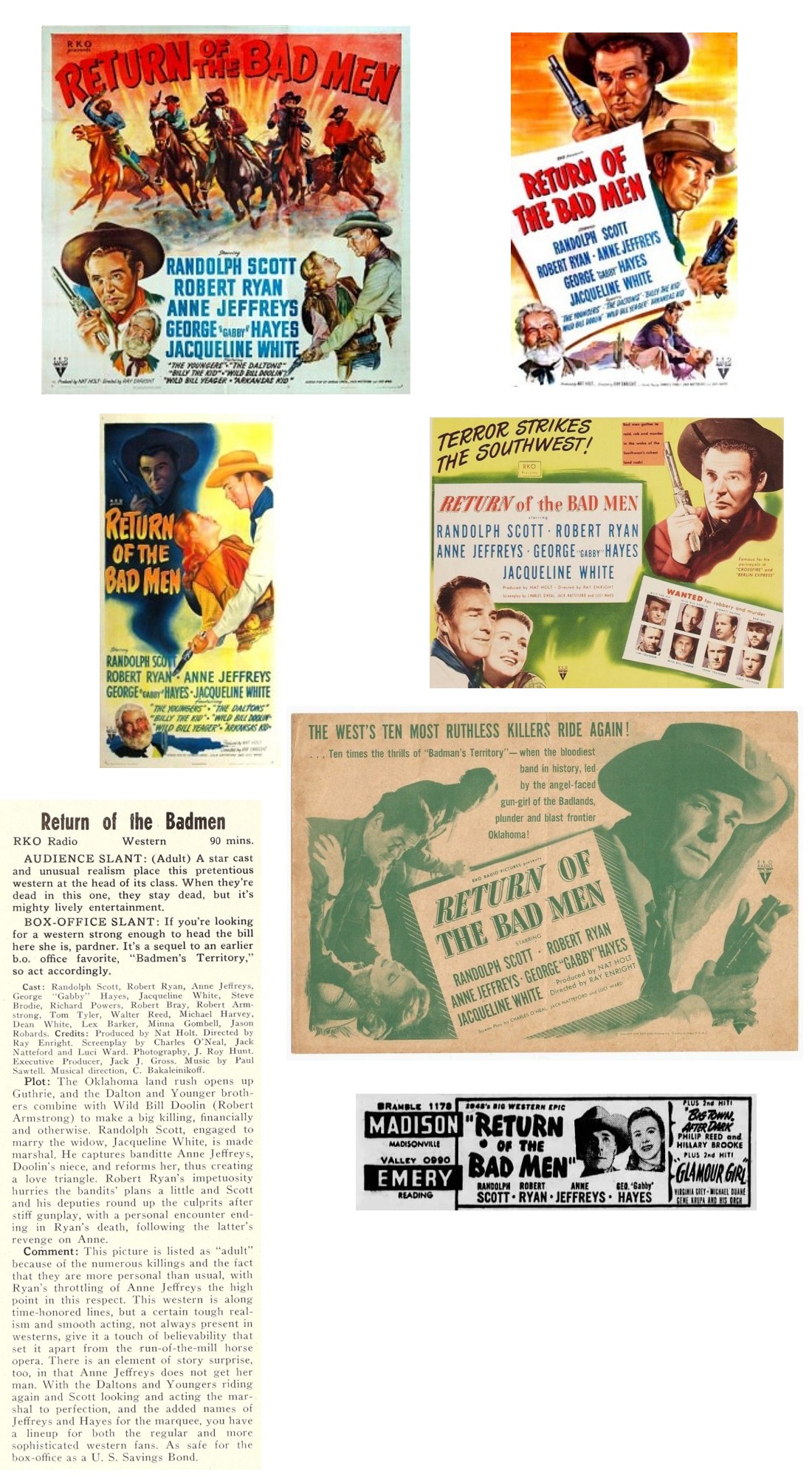 Return of the Badmen six sheet insert one sheetlobby card movie herald film review cinema ad Return of the Badmen six sheet insert one sheetlobby card movie herald film review cinema ad