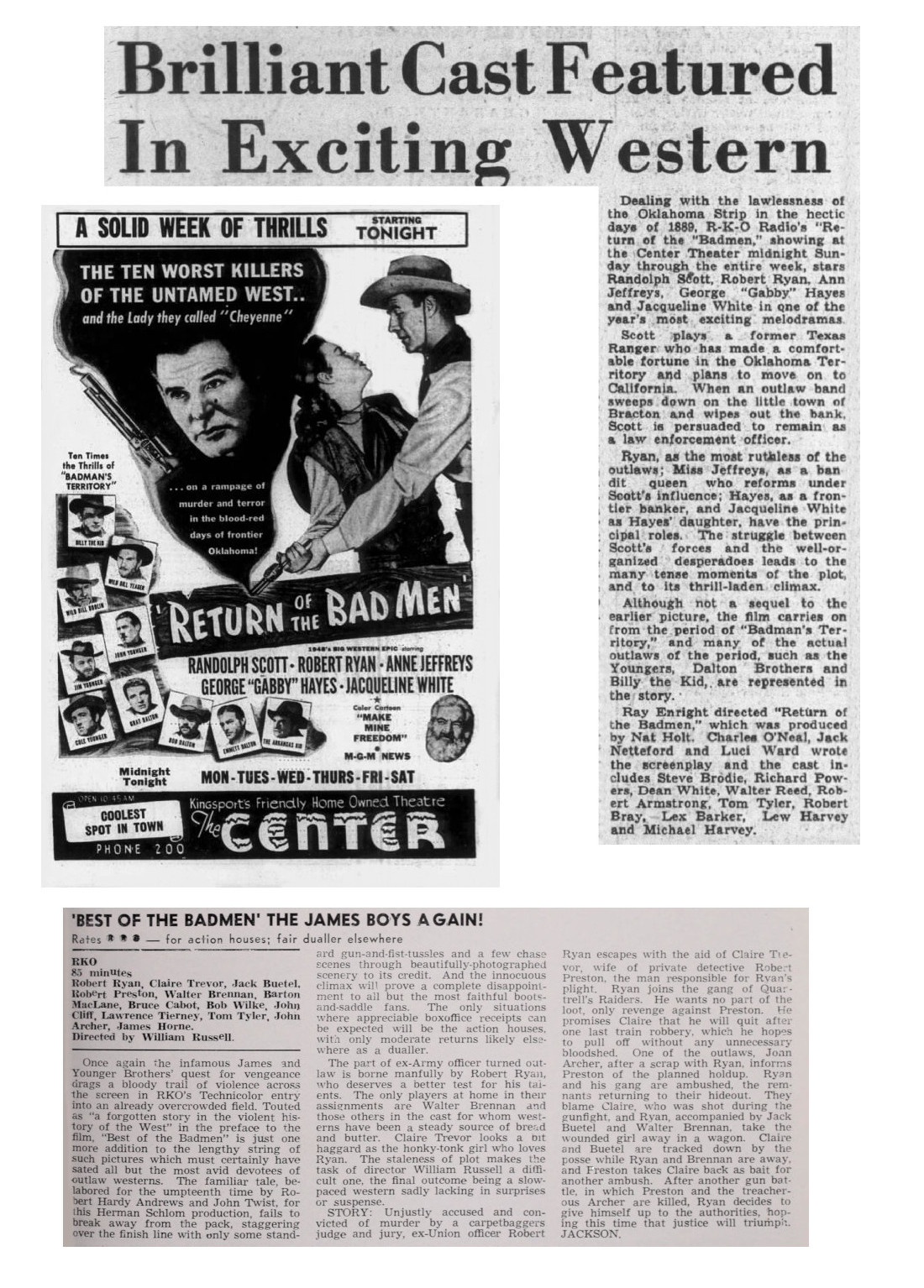 Return of the Badmen film reviews cinema ad Return of the Badmen film reviews cinema ad