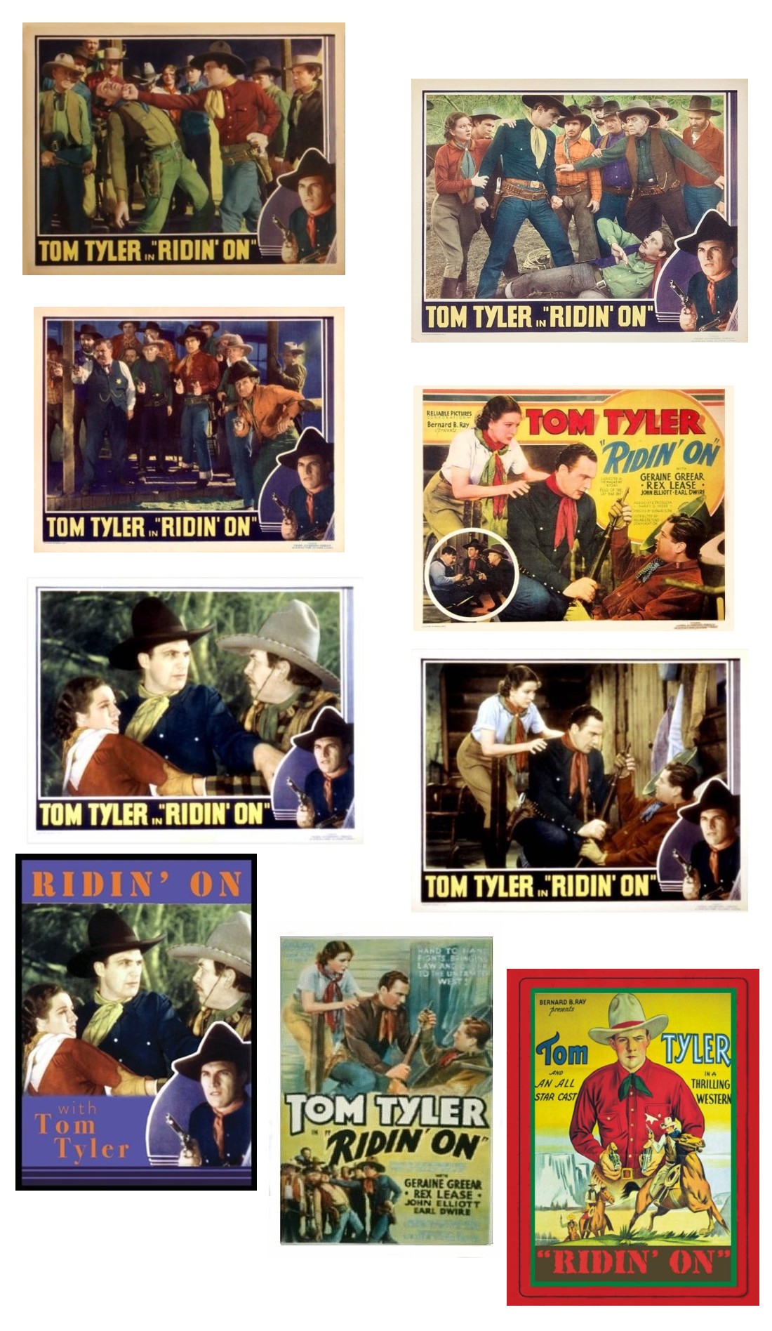 Ridin' On lobby cards one sheets Ridin' On lobby cards one sheets