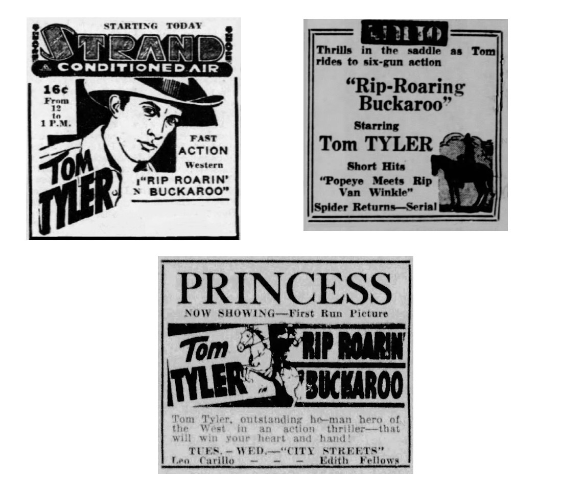 Rip Roaring Buckaroo cinema ads