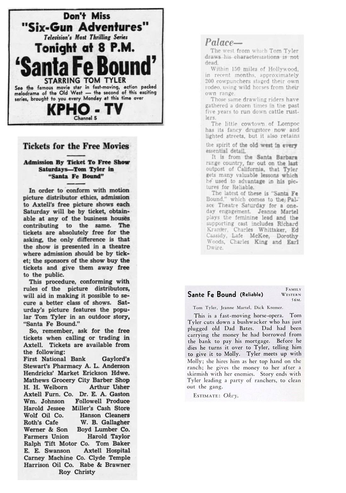 Santa Fe Bound cinema ads film reviews
