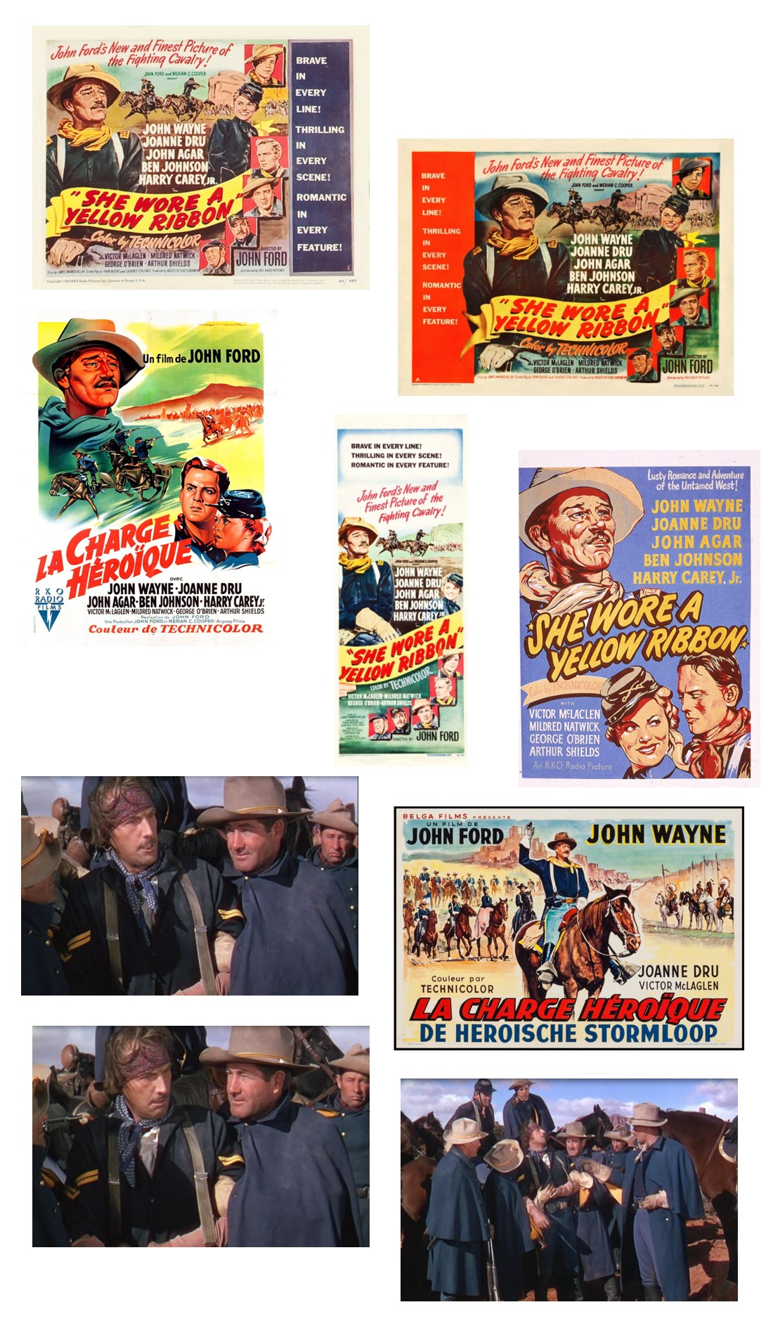 She Wore a Yellow Ribbon Italy one sheet Belgium poster half sheet insert lobby card screencaps