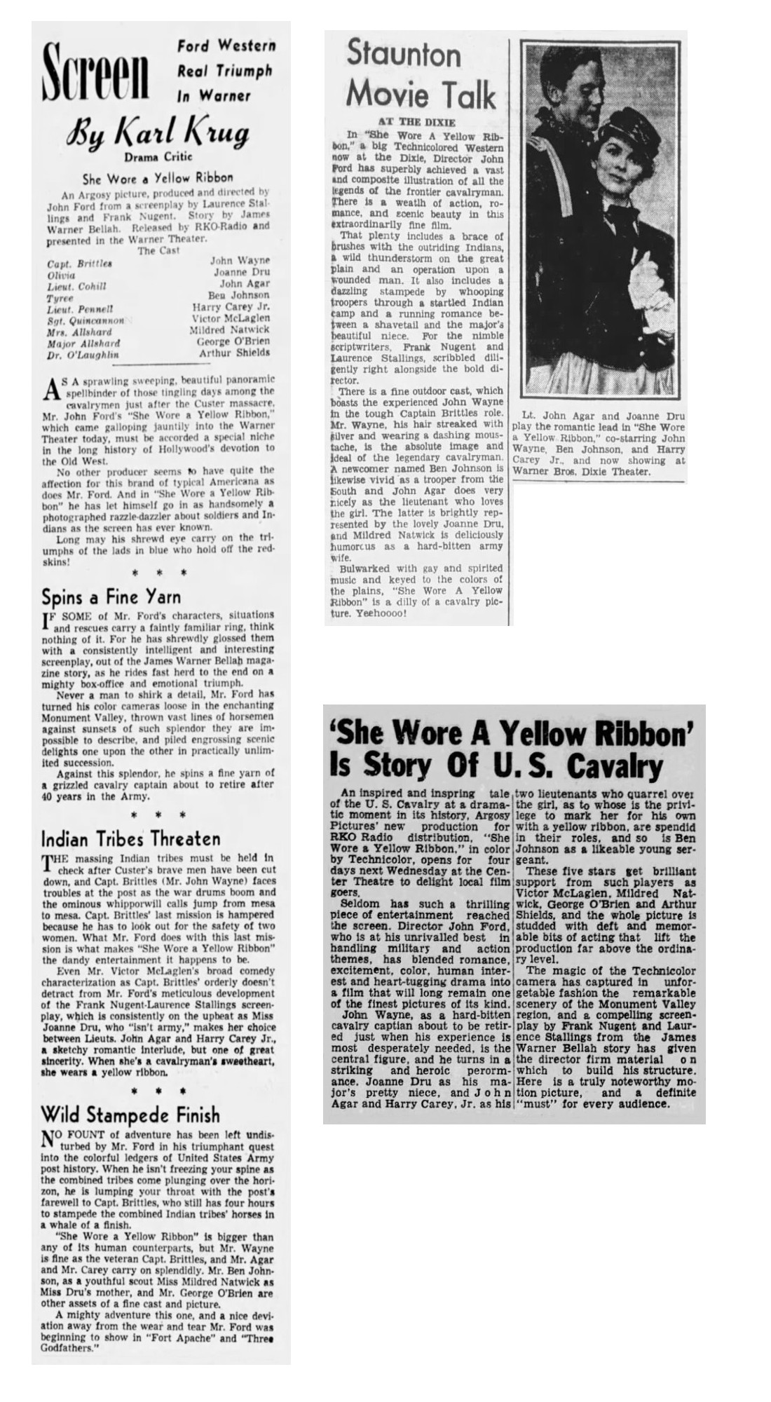 She Wore a Yellow Ribbon film reviews