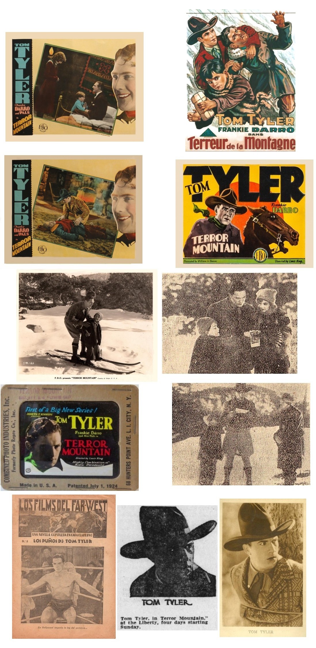 Terror Mountain lobby cards lantern slide film stills postcard Terror Mountain lobby cards lantern slide film stills postcard