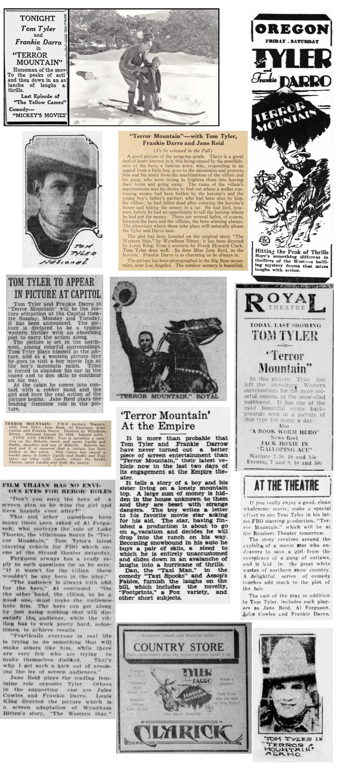 Terror Mountain film reviews cinema ads synopses Terror Mountain film reviews cinema ads synopses