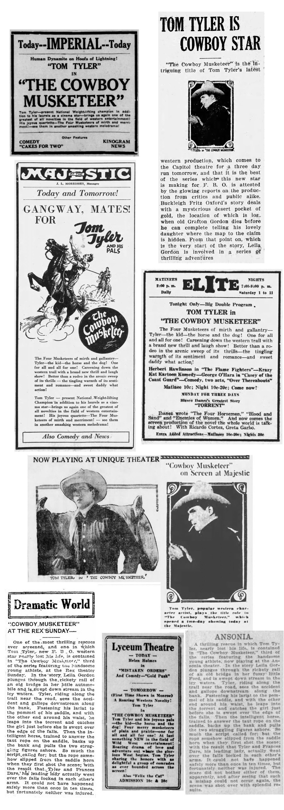 The Cowboy Musketeer cinema ads and film reviews The Cowboy Musketeer cinema ads and film reviews