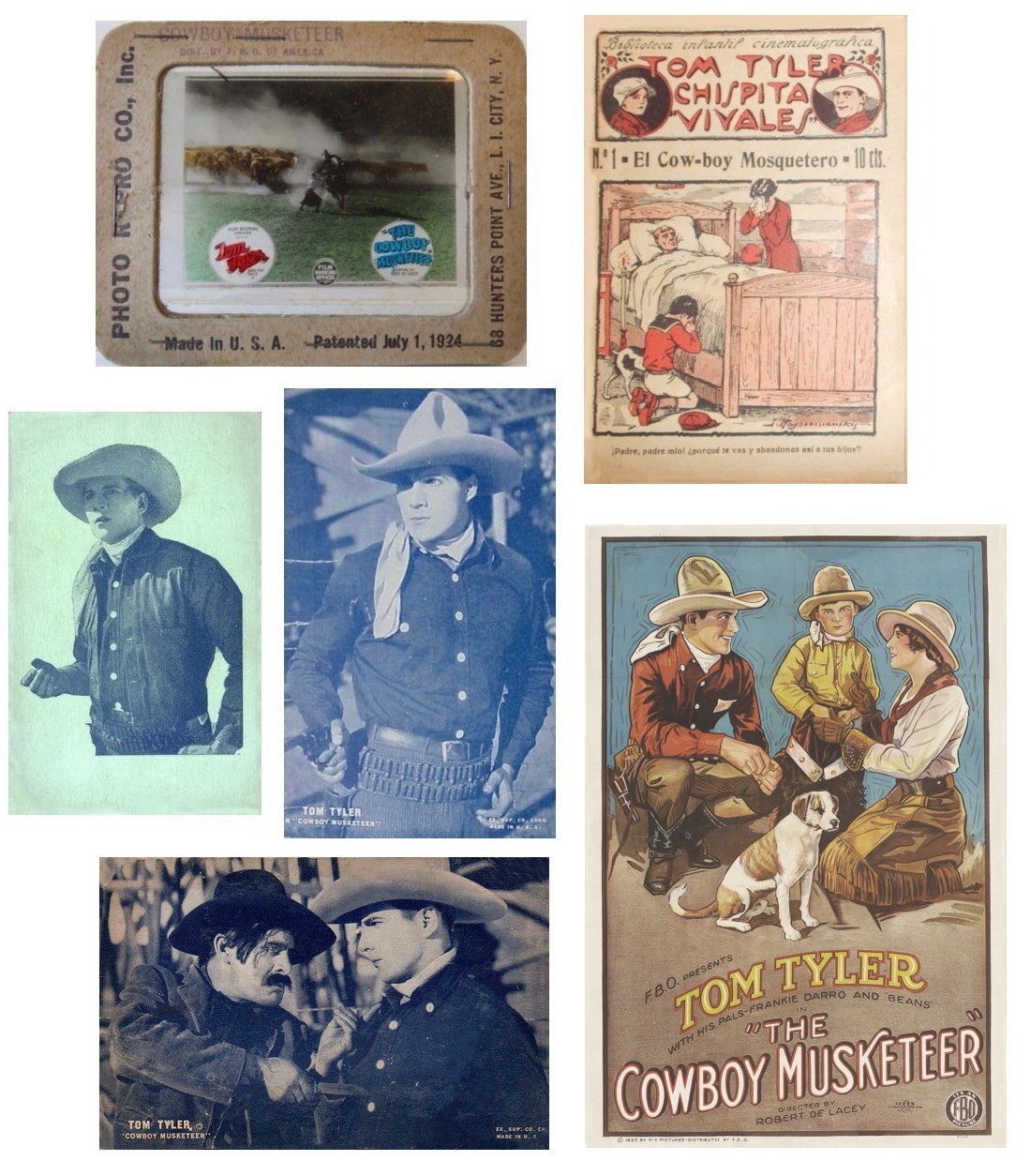 The Cowboy Musketeer exhibit cards and lantern slide The Cowboy Musketeer exhibit cards and lantern slide