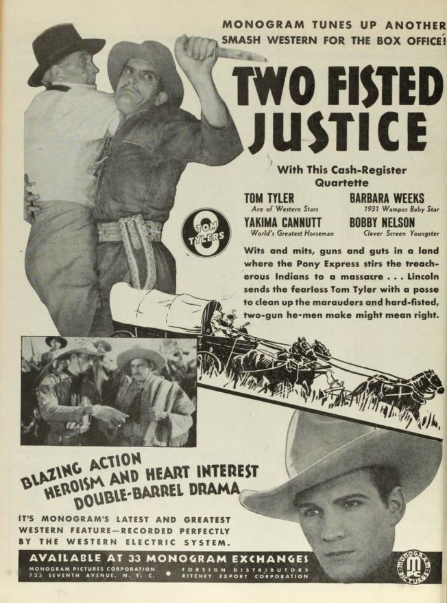 Two Fisted Justice one page ad