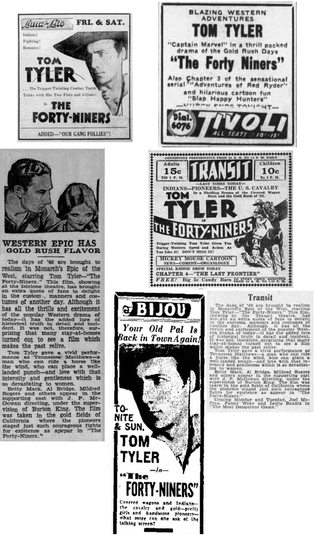 The Forty-Niners cinema ads film reviews