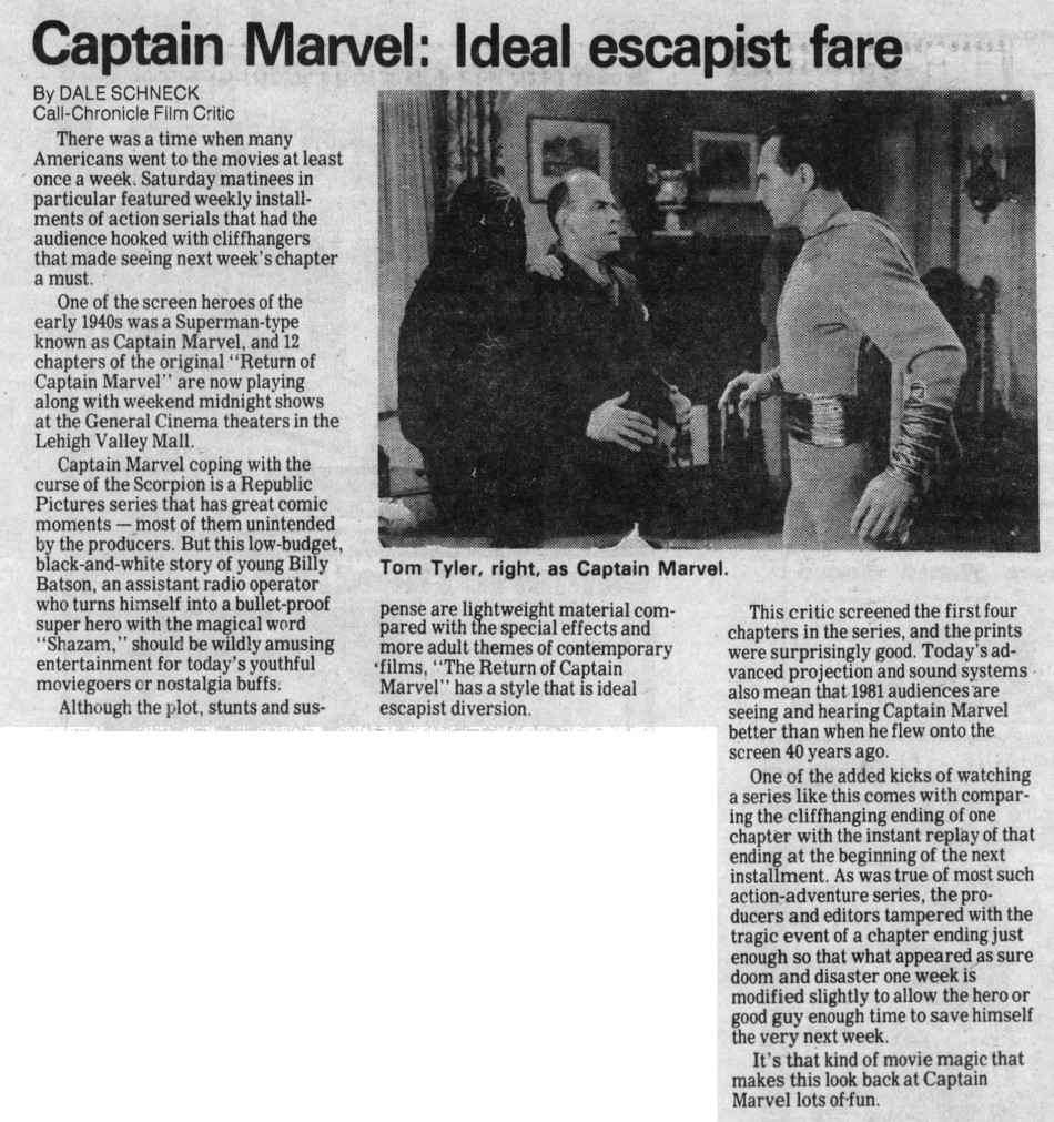Adventures of Captain Marvel Ideal Escapist Fare