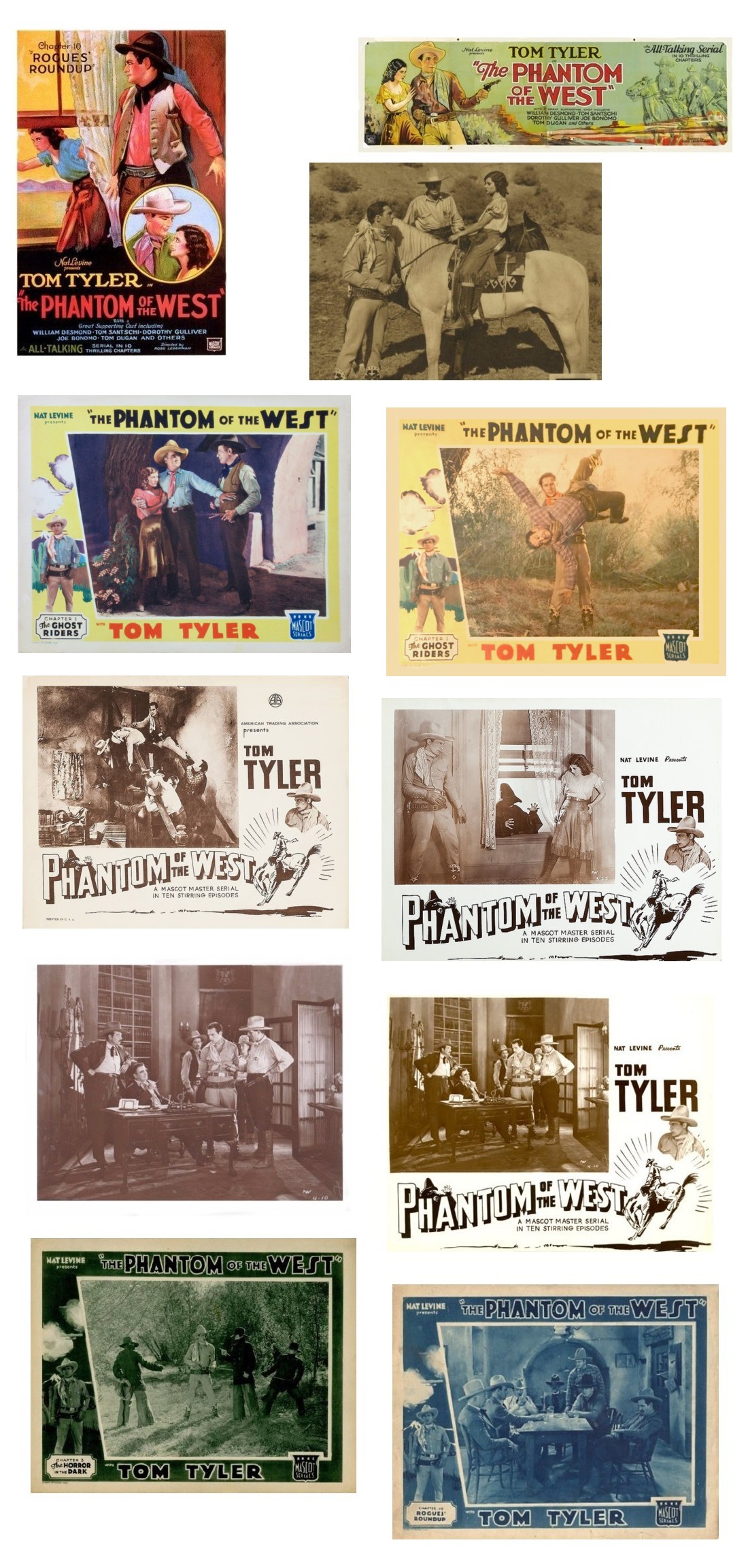 The Phantom of the West one sheet banner film stills lobby cards The Phantom of the West one sheet banner film stills lobby cards